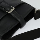 BURBERRY Shoulder Bag Leather Black Silver Auth BA3949-6