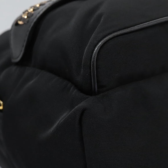 Stella MacCartney Backpack Nylon Gold Black Auth BA395