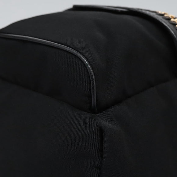 Stella MacCartney Backpack Nylon Gold Black Auth BA395