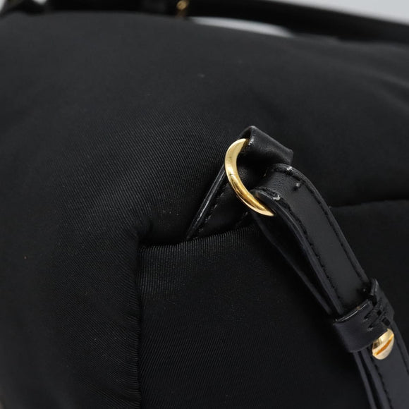 Stella MacCartney Backpack Nylon Gold Black Auth BA395