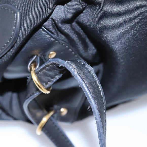 Stella MacCartney Backpack Nylon Gold Black Auth BA395