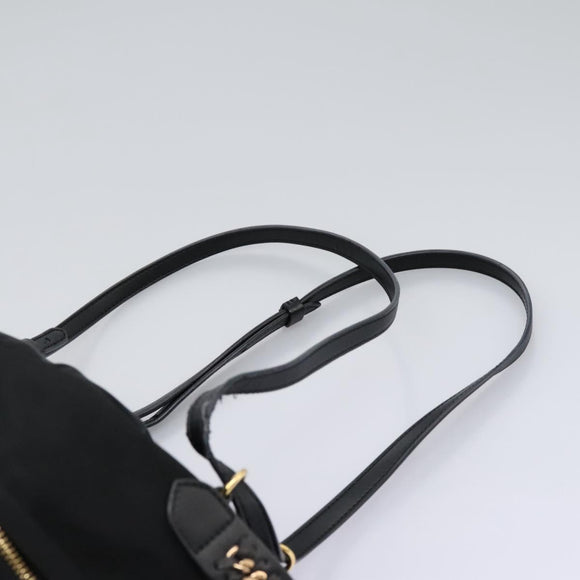 Stella MacCartney Backpack Nylon Gold Black Auth BA395
