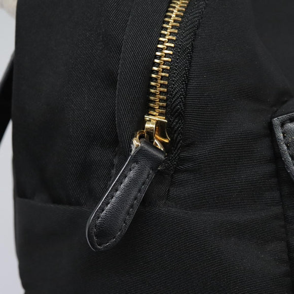 Stella MacCartney Backpack Nylon Gold Black Auth BA395