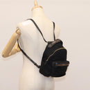 Stella MacCartney Backpack Nylon Gold Black Auth BA395-26