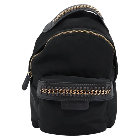 Stella MacCartney Backpack Nylon Gold Black Auth BA395