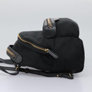Stella MacCartney Backpack Nylon Gold Black Auth BA395-4