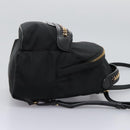 Stella MacCartney Backpack Nylon Gold Black Auth BA395-5