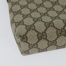 GUCCI GG Supreme Pouch PVC Beige Gold Auth BA3951-10