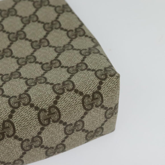 GUCCI GG Supreme Pouch PVC Beige Gold Auth BA3951