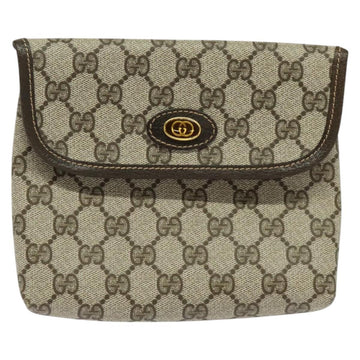 GUCCI GG Supreme Pouch PVC Beige Gold Auth BA3951 - 0
