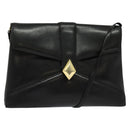 GIVENCHY Shoulder Bag Leather Black Gold Auth BA3952-1