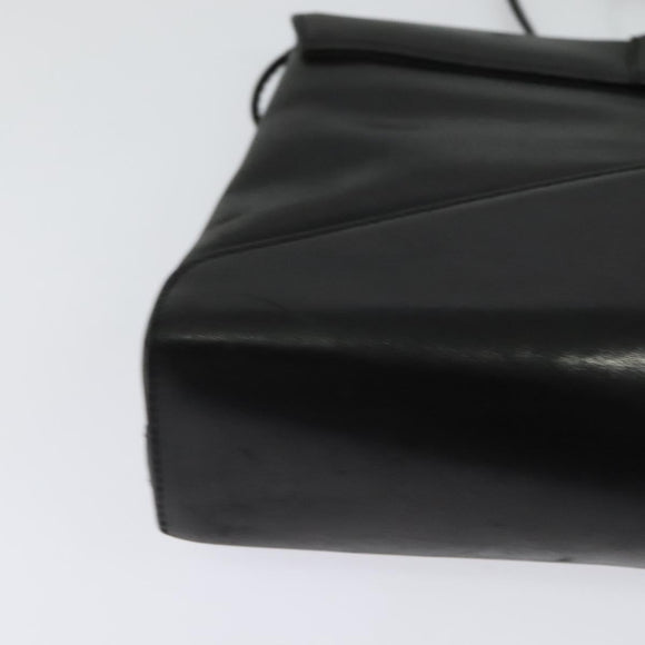 GIVENCHY Shoulder Bag Leather Black Gold Auth BA3952