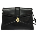 GIVENCHY Shoulder Bag Leather Black Gold Auth BA3952-13