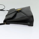 GIVENCHY Shoulder Bag Leather Black Gold Auth BA3952-3