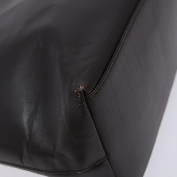 GUCCI Bamboo Shoulder Bag Leather Dark Brown Gold 001 3007 Auth BA3953