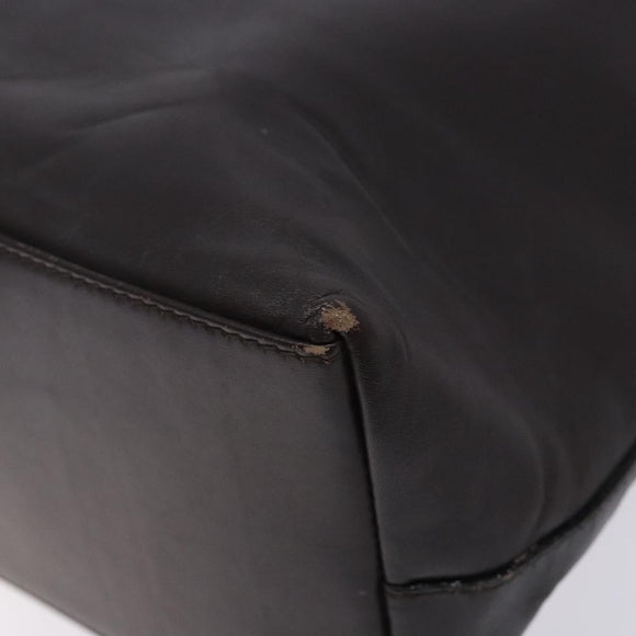 GUCCI Bamboo Shoulder Bag Leather Dark Brown Gold 001 3007 Auth BA3953