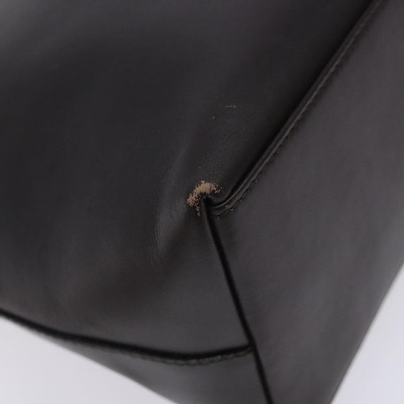 GUCCI Bamboo Shoulder Bag Leather Dark Brown Gold 001 3007 Auth BA3953