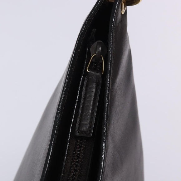 GUCCI Bamboo Shoulder Bag Leather Dark Brown Gold 001 3007 Auth BA3953