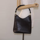 GUCCI Bamboo Shoulder Bag Leather Dark Brown Gold 001 3007 Auth BA3953-21