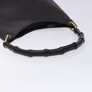 GUCCI Bamboo Shoulder Bag Leather Dark Brown Gold 001 3007 Auth BA3953-7