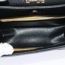 Christian Dior Shoulder Bag Leather Black Gold Auth BA3954-11