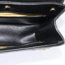 Christian Dior Shoulder Bag Leather Black Gold Auth BA3954-18