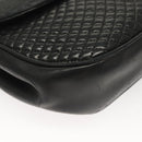 BALLY Quilted Chain Shoulder Bag Leather Black Gold Auth BA3955-9