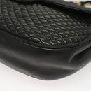 BALLY Quilted Chain Shoulder Bag Leather Black Gold Auth BA3955-14