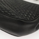 BALLY Quilted Chain Shoulder Bag Leather Black Gold Auth BA3955-16