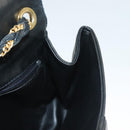 BALLY Quilted Chain Shoulder Bag Leather Black Gold Auth BA3955-19