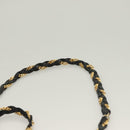 BALLY Quilted Chain Shoulder Bag Leather Black Gold Auth BA3955-8