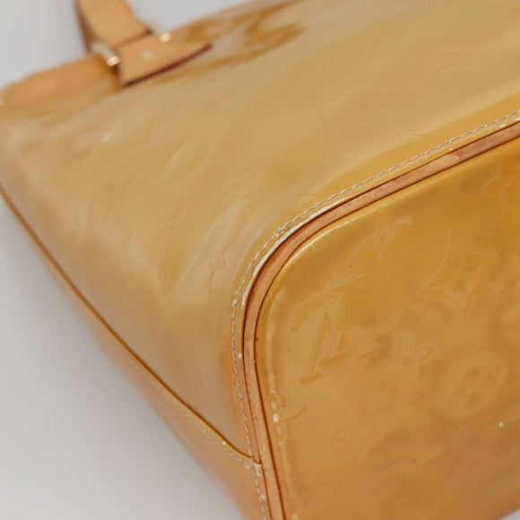 LOUIS VUITTON Monogram Vernis Houston Hand Bag Beige M91004 LV Auth BA3957