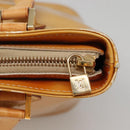 LOUIS VUITTON Monogram Vernis Houston Hand Bag Beige M91004 LV Auth BA3957-17