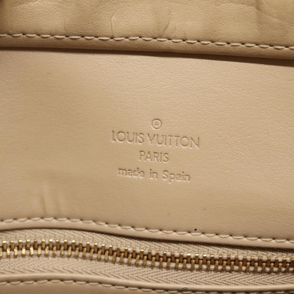 LOUIS VUITTON Monogram Vernis Houston Hand Bag Beige M91004 LV Auth BA3957