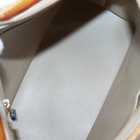 LOUIS VUITTON Monogram Vernis Houston Hand Bag Beige M91004 LV Auth BA3957