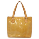 LOUIS VUITTON Monogram Vernis Houston Hand Bag Beige M91004 LV Auth BA3957-13
