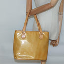 LOUIS VUITTON Monogram Vernis Houston Hand Bag Beige M91004 LV Auth BA3957-23