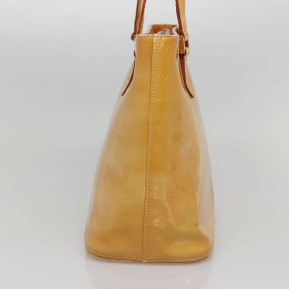 LOUIS VUITTON Monogram Vernis Houston Hand Bag Beige M91004 LV Auth BA3957