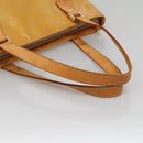 LOUIS VUITTON Monogram Vernis Houston Hand Bag Beige M91004 LV Auth BA3957-8