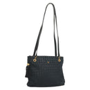 BALLY Shoulder Bag Suede Navy Gold Auth BA3960-1