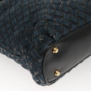 BALLY Shoulder Bag Suede Navy Gold Auth BA3960-9