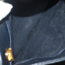 BALLY Shoulder Bag Suede Navy Gold Auth BA3960-23