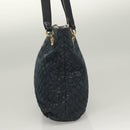 BALLY Shoulder Bag Suede Navy Gold Auth BA3960-3