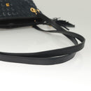 BALLY Shoulder Bag Suede Navy Gold Auth BA3960-7