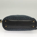 BALLY Shoulder Bag Suede Navy Gold Auth BA3960-5