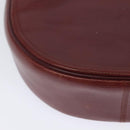 CARTIER Must Line Shoulder Bag Leather Bordeaux Gold Auth BA3962-15