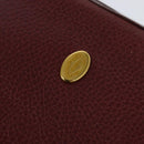 CARTIER Must Line Shoulder Bag Leather Bordeaux Gold Auth BA3962-10