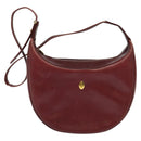 CARTIER Must Line Shoulder Bag Leather Bordeaux Gold Auth BA3962-13