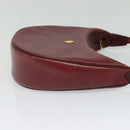CARTIER Must Line Shoulder Bag Leather Bordeaux Gold Auth BA3962-4