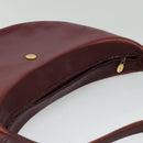 CARTIER Must Line Shoulder Bag Leather Bordeaux Gold Auth BA3962-6